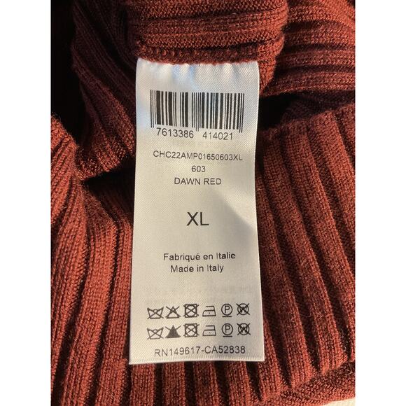 Chlo� 'Ribbed' Brown Wool Cashmere-Blend Turtleneck Sweater Size XL - Picture 6 of 7